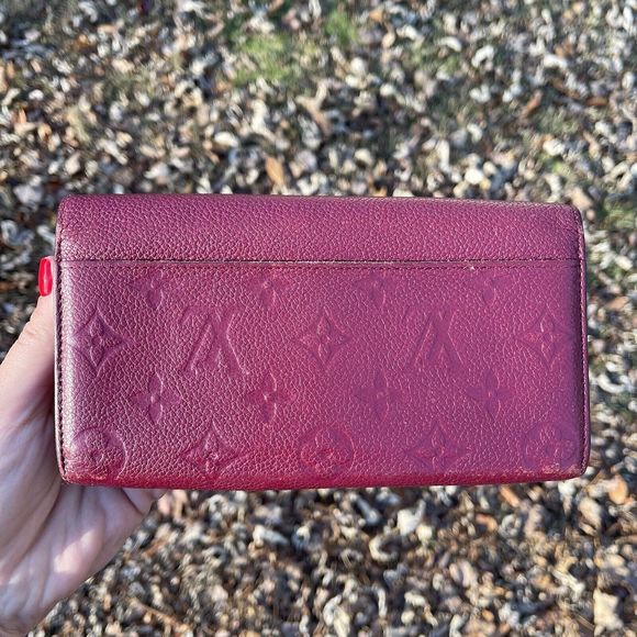 Louis Vuitton LV Monogram Empreinte Leather Sarah Long Wallet Purple - Picture 2 of 14
